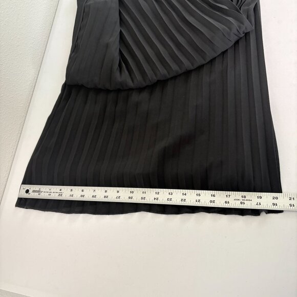 Chicos Accordion Pleat Wide Leg Pants Size 3.5 US XL 18 Black Pull On Palazzo - Picture 12 of 12